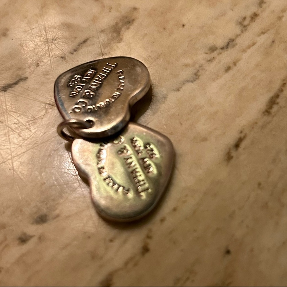 Tiffany & Co. Return to Tiffany Double Heart Tag Charm Pendant Silver 925 - Picture 7 of 11